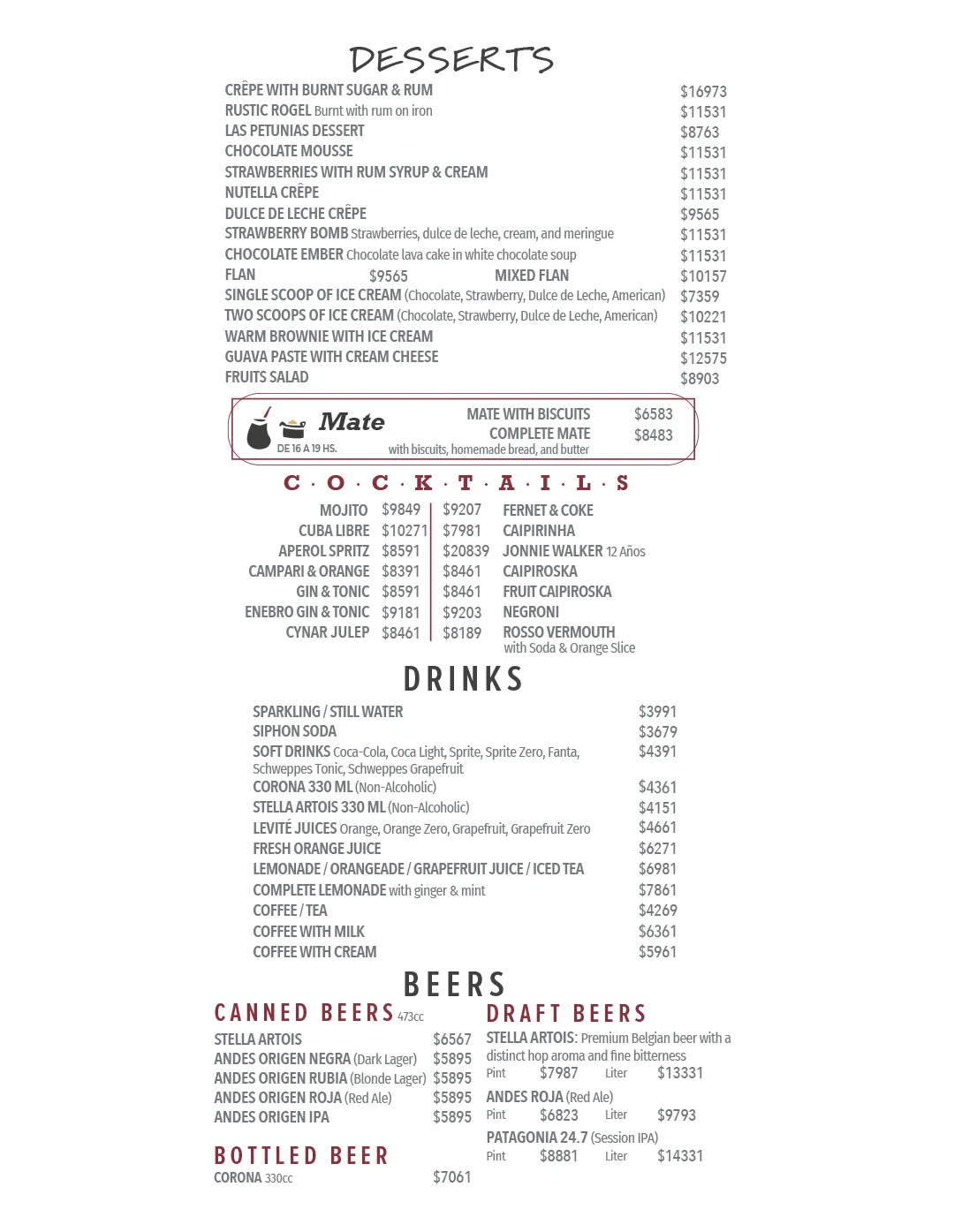 Menu — Page 5